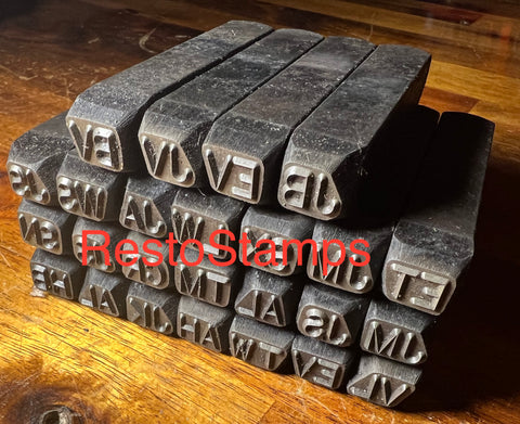 Metal letter inspection stamps