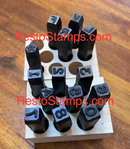 Stage 1 Number kit 0-9, 4 Letter stamps, Star Stamp for Ford F100 F250 F350